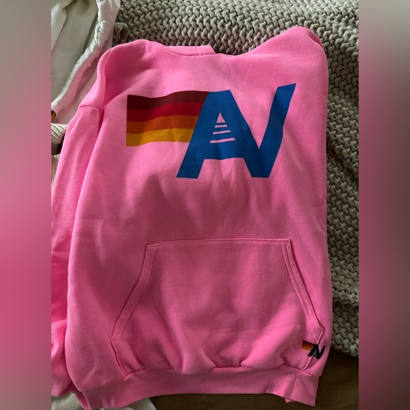 Aviator Nation Pink Hoodie with Vibrant Logo - Picture 3 of 3